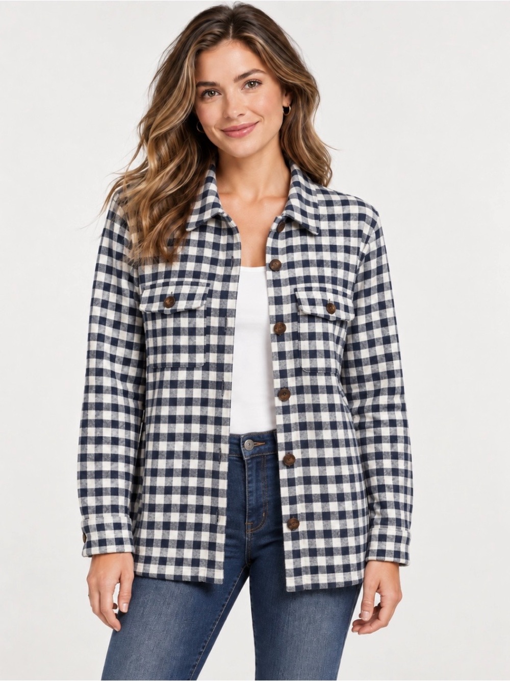 LandsEnd Womens Plus Serious Sweats Sweatshirt Shirt Jacket, Shacket - Picture 3 of 6
